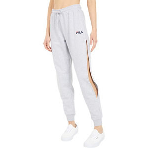 Fila Women Embroidered Logo Amaya Cut Lines Pull-On Jogger Pants Beige S,$60 NWT